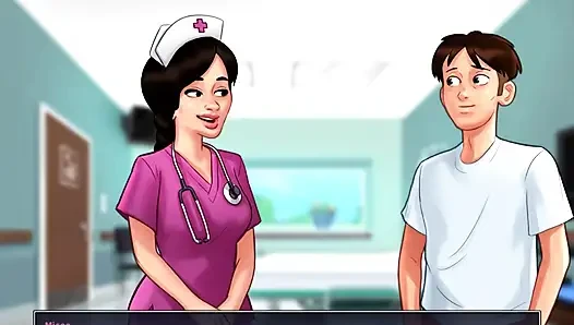 Summertime saga - johannes lagi asik mainin memek eve dan ngocok kontolnya