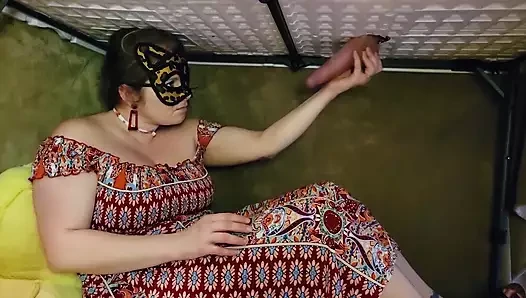 Wicked Step Mommy Cock Milks Naughty Step Son on Milking Table with Tub of Butter & Latex Gloves. BBW Mistress Thursday