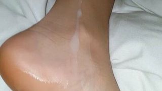 Cum on my ex GF soles and legs