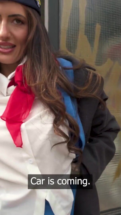Public Agent - Big tits brunette air hostess Coco Bae POV blowjob hot sex outdoors fast hard fuck | Clip 1