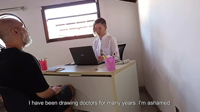Proctologist does whatever she wants with her patient's ass.