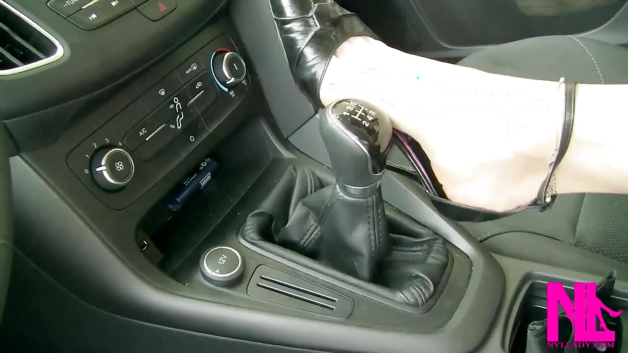 Hot Footsie in the Car to My Man and to the Shift Stick