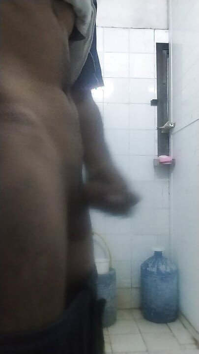 The boy in bathroom and m is done