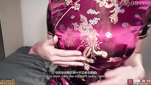 "I wanna ride a cock in the year of Horse" Hot Asian in Chinese Qipao