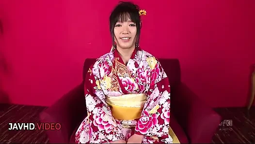 Chiharus passionate JAV performance includes a Japan blowjob then kimono fuck