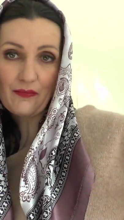 Beautiful Satin Headscarf Demonstration, JOI Lady Victoria Valente