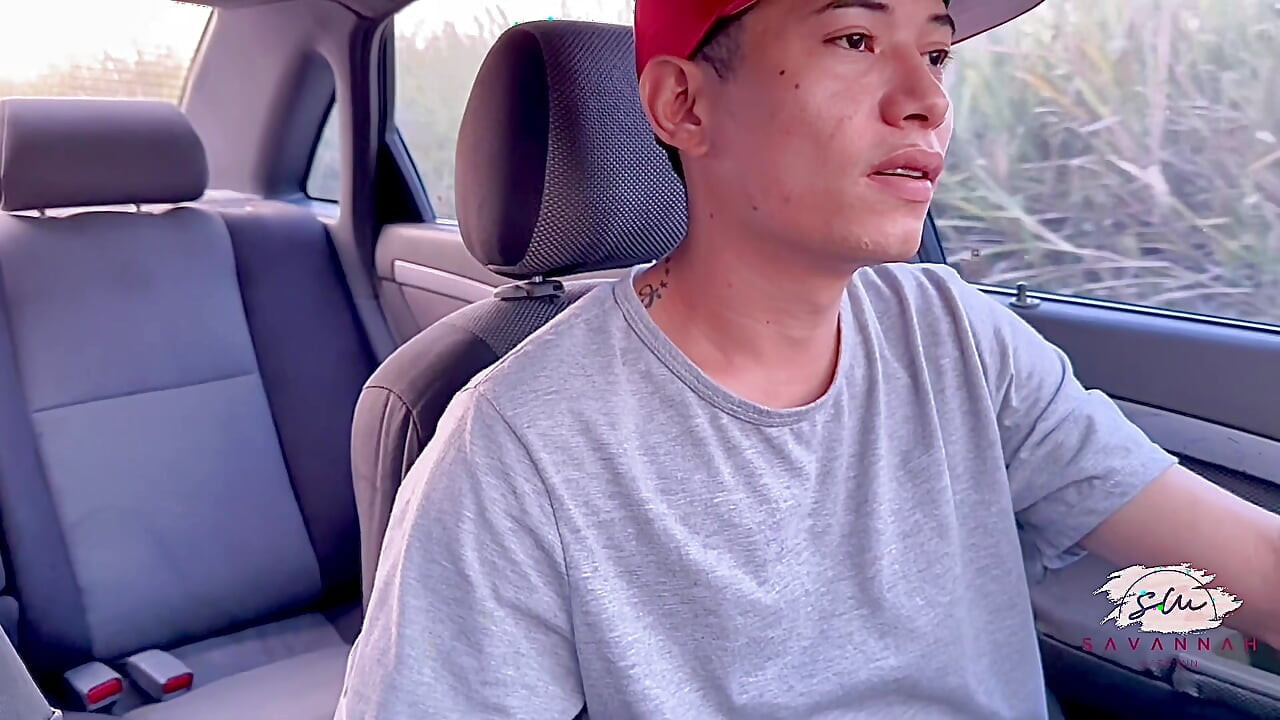 The gorgeous Savannah Watson having sex in a car outdoors with a fan