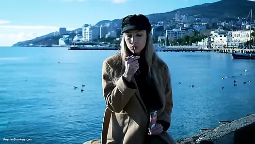 Outdoors Smoking with Beaty Russian Girl 1