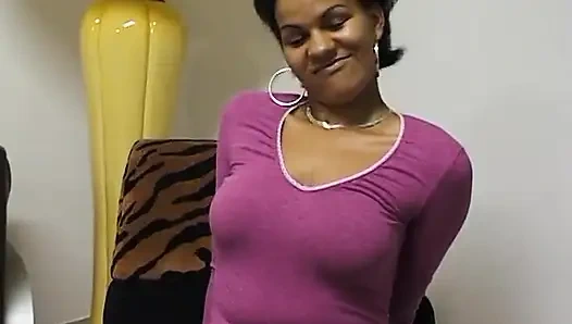 Ebony sucking cock like pro