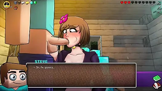 HornyCraft Minecraft Parody - Steve Gets Sloppy Deepthroat Blowjob from Jenny for a Diamond