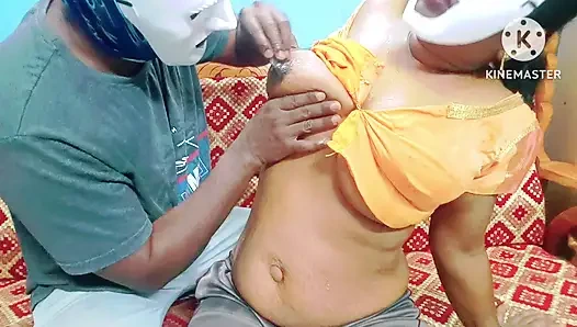 Horny mallu girl with huge boobs and he rubbed her juicy boobs with a ice cube