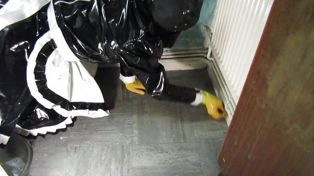 Worthless Sissy Scrubbing Filthy Floor