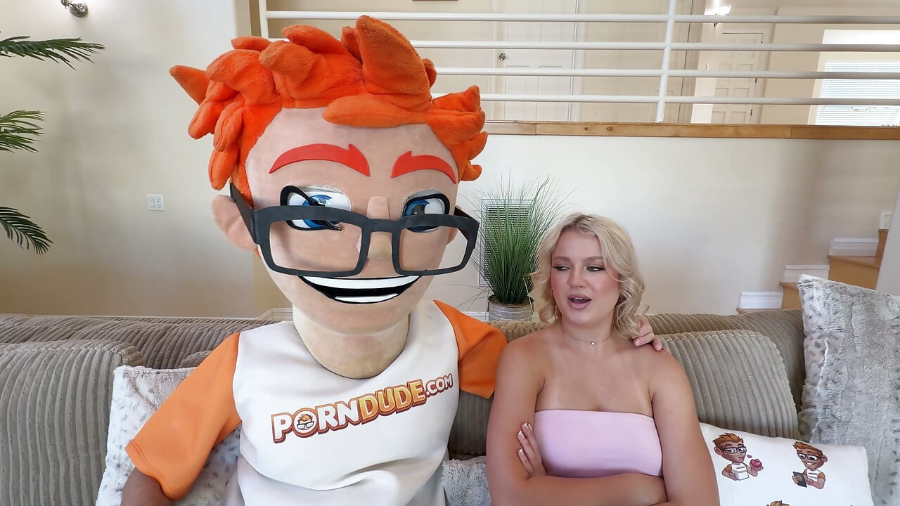 Blonde big tits Annaleigh Reno gave me handjob deepthroat then rode me cowgirl in PornDudeCasting