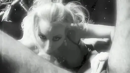 Two Busty Blondes Two Pornstars Tag Team Two Cocks as They Suck and Fuck