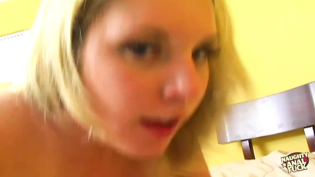 Big titted blonde babe spreads her juicy booty with joy for a deep ass pounding