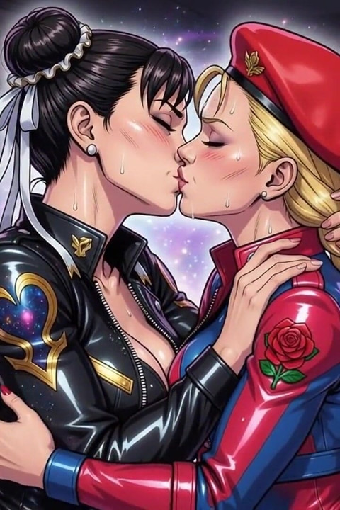 Cammy ve Chun Li öpüşüyor