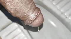 My new peeing video, who want the gold shower from my indian black cock