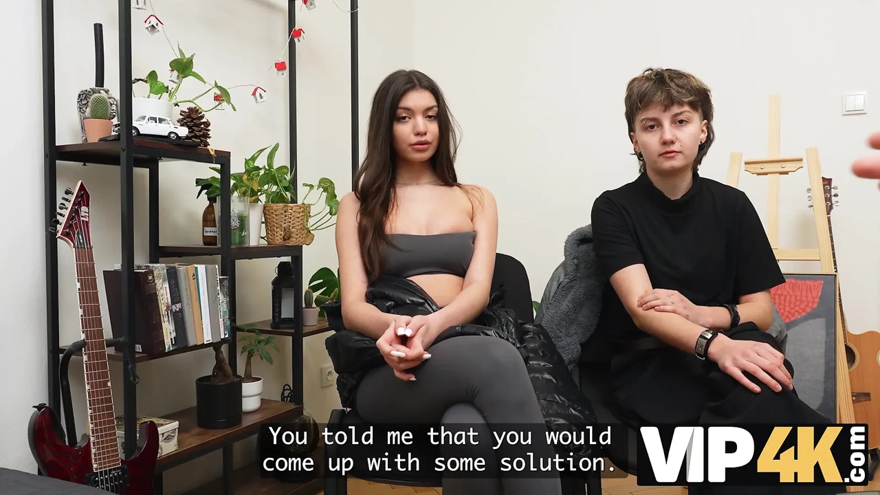 VIP4K. Two pretty Lesbians don't mind to having a Threesome with a stranger from the train