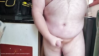 Daddy Cums in Shed