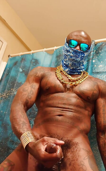 BBC Worship Hallelujah Johnson ( Stroking my Big Dick and Cum) Tall Dark Chocolate Muscles Tattoos Hairy BBC Hallelujah