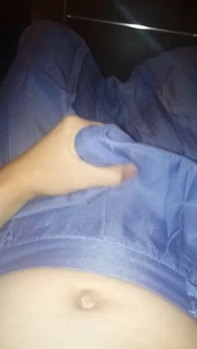 Cum in slippery school girl skirt