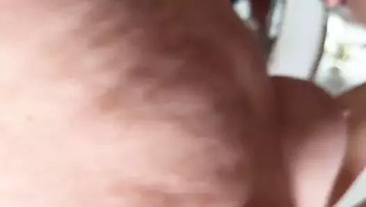 Hairy Red Pussy on a Big Cock