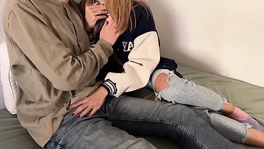 Последний трах с бывшим, извращенная киска, трение киской и горячая сперма в трусиках