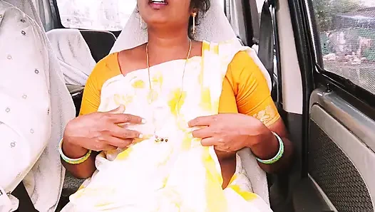 Hintli araba seksi. Ev hizmetçisi ev sahibiyle sikişmeye çalışıyor. Telugu edepsizce konuşuyor.