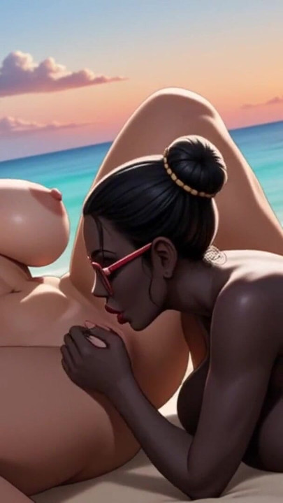Lezbejke eboni na plaži (Ai animacija) | Klip 2