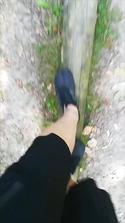Outdoor Balancing in Pantyhose