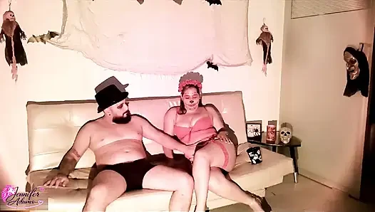 On Halloween a guest follows me everywhere to ask me to fuck secretly - Full Story- Porn
