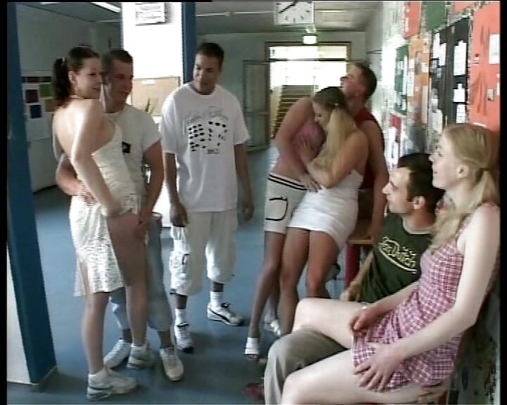 Busty German teacher eats cum after the classes