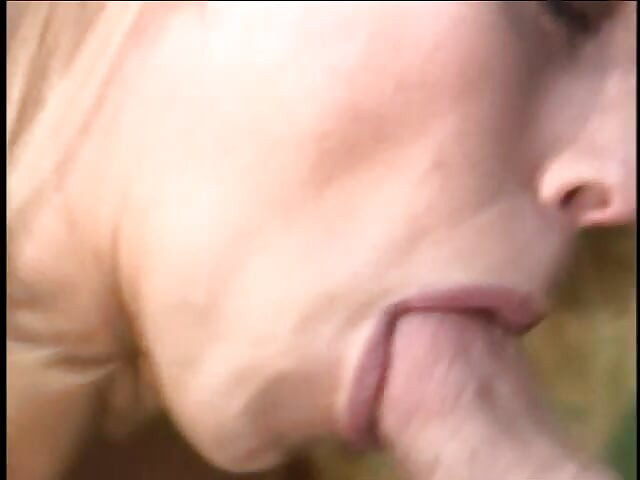 Lusty Babe Deepthroats Cock Outside Then Gets Jizz on Tits After Fucking