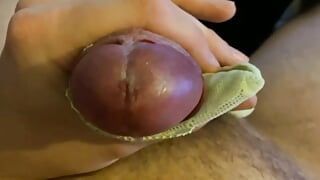 Sperm flowing close up, free masturbation