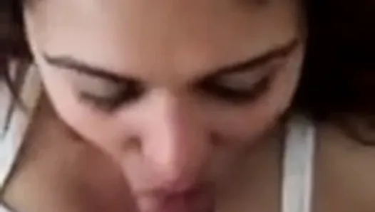 She have first blowjob with her bf