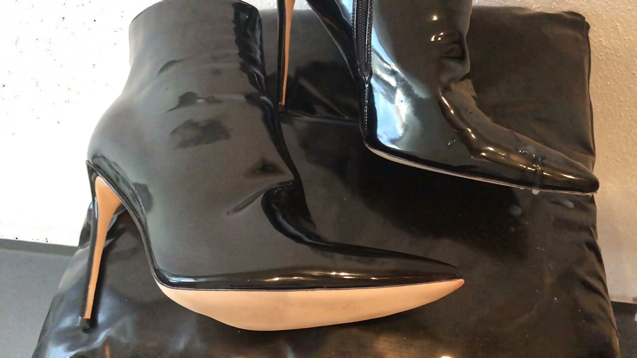 Black High Heel Fetish Ankle Boots