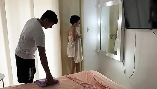 I Hired a Cute Young Man to Help Me Around the House and I Find Him Sniffing My Panties, It Makes Me Horny