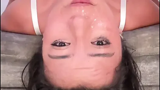 Mishell chokes on big cock in her throat