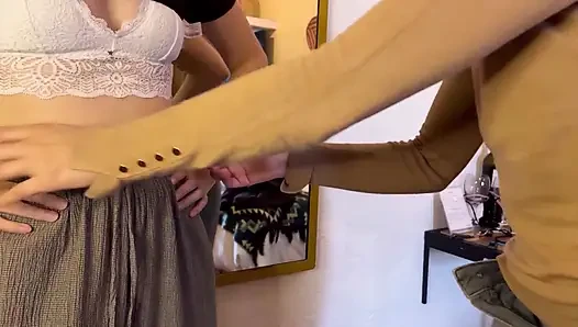My boss sees me in a thong and fingers me, she's a lesbian whore!!