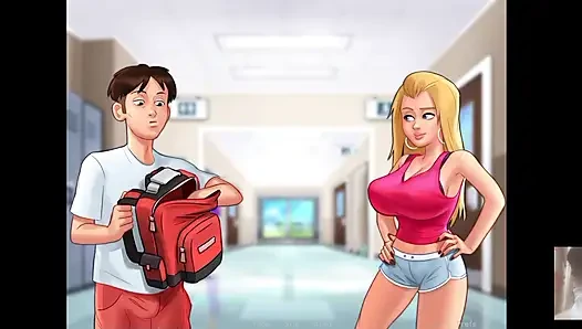 Big boobed slutty schoolgirl and I got stucked in the locker.