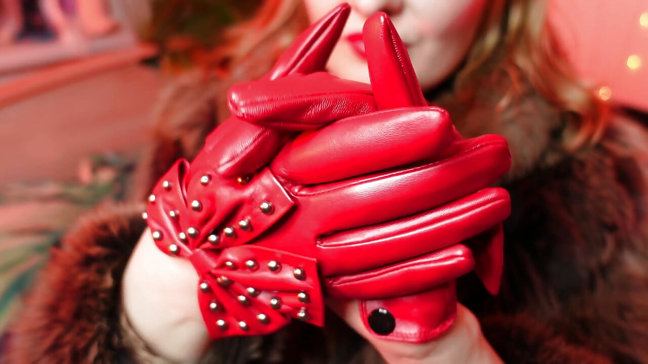 Sexy ASMR with red gloves