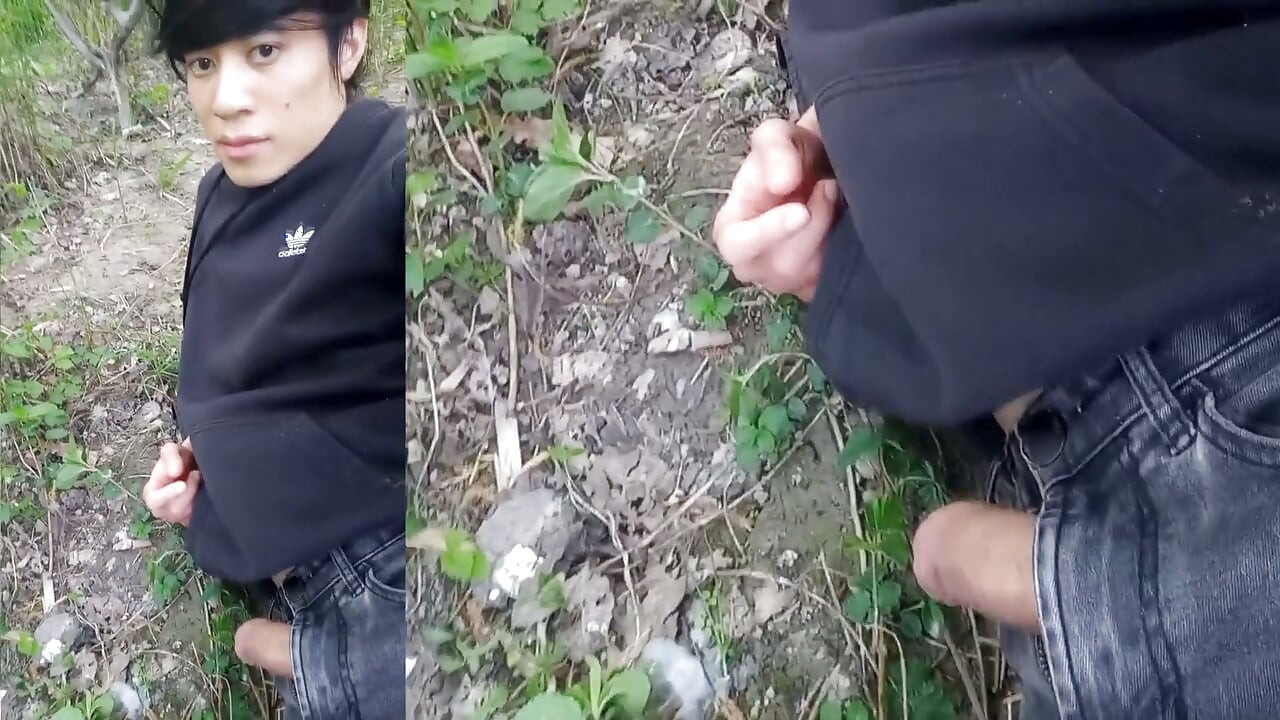 Cock Exposed Through the Pants Fly This Cute Gay Boy Humping Precuming Cumming Cleaning Sperm on His Dick Outdoors Is Jon Arteen