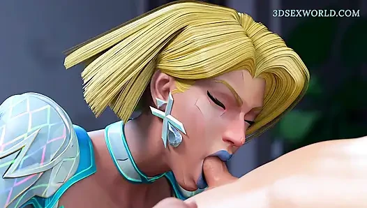 Blonde Emma Frost Sensual Blowjob with Cum Swallow (3D Sexgame) 60 Fps