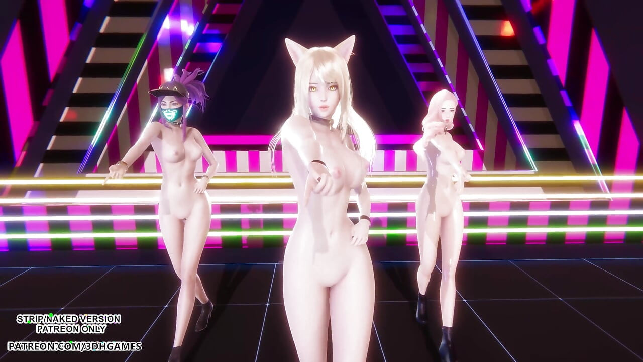 Blackpink - Whistle Ahri Akali Seraphine Sexy Naked Dance
