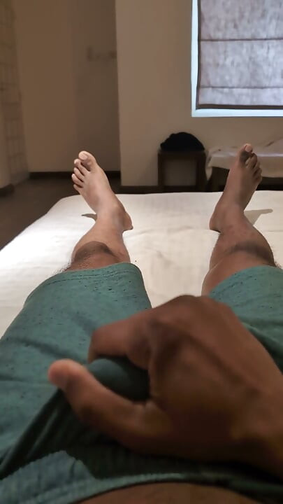 Hot Guy Masturbates with His Own Precum Until Huge Cum Shot