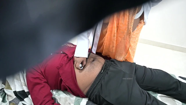 Indian doctor checking patient dick in clinic