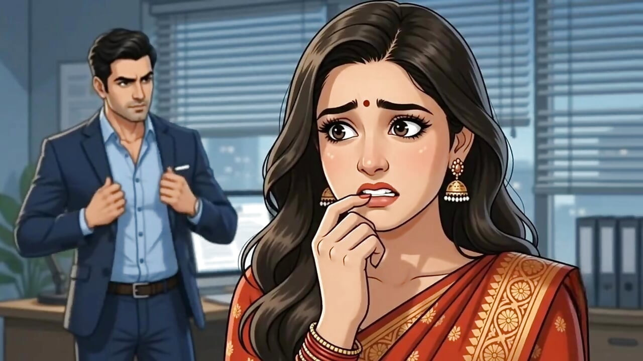 Indian secretary marries hardcore Dia in the night office promotion animation