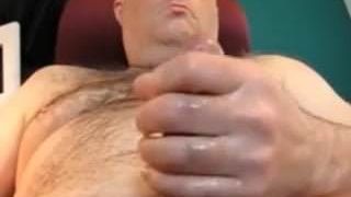 Hot daddy bear with long dick cumming