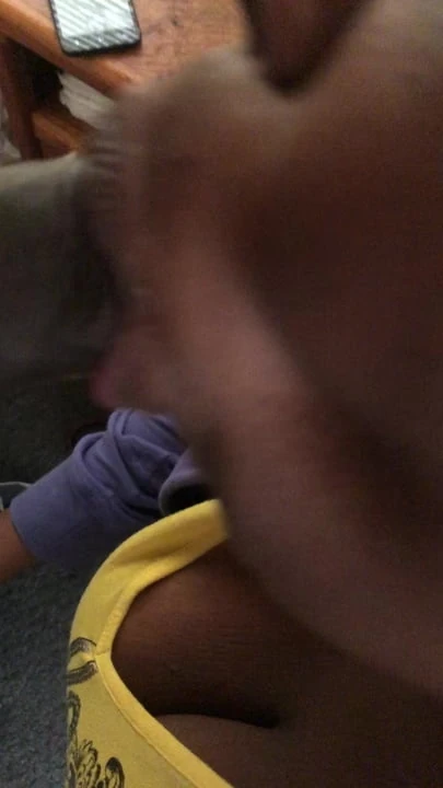 Older neighbor sucking on the head and swallowing nut.
