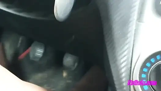 Nyllady Driving Her Red Punto in High-heeled Boots